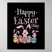 Happy Paaster Day Bunny Rabbit Eggs Hunting Poster (Voorkant)