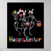 Happy Paaster Day Bunny Skull Dance Easter Egg Poster (Voorkant)