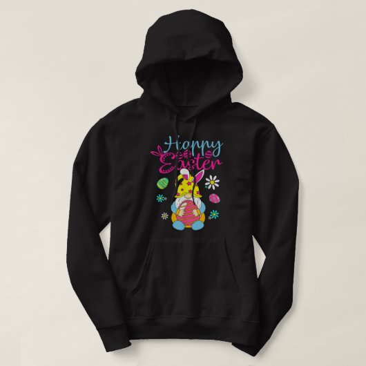 Happy Paaster Day Bunny Spring Gnome Easter Hoodie (Design voorkant)