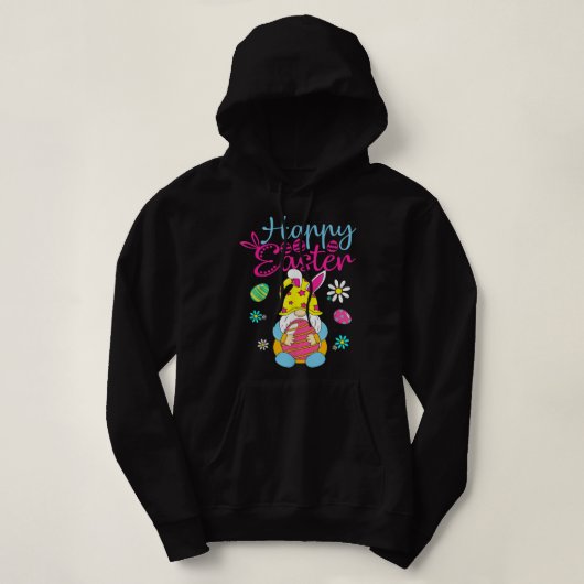 Happy Paaster Day Bunny Spring Gnome Easter Hoodie (Design voorkant)