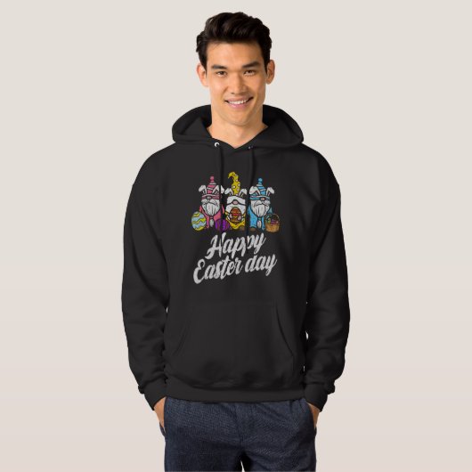 Happy Paaster Day Bunny Spring Gnomes Easter Eggs  Hoodie (Voorkant volledig)