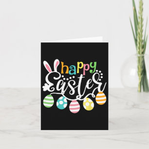 Happy Paaster Day Colorful Egg Hunting Cute Bunny Kaart