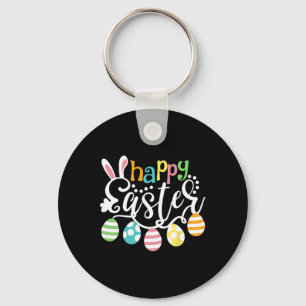 Happy Paaster Day Colorful Egg Hunting Cute Bunny Sleutelhanger