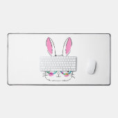 Happy Paaster Day Cute Bunny Rabbit Face Tie Dye Bureaumat (Keyboard & Muis)