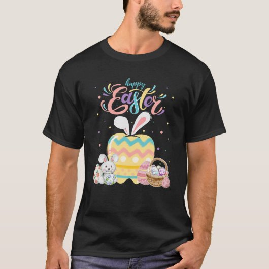 Happy Paaster Day Cute Bunny Teeth Dental Life Eas T-shirt (Voorkant)