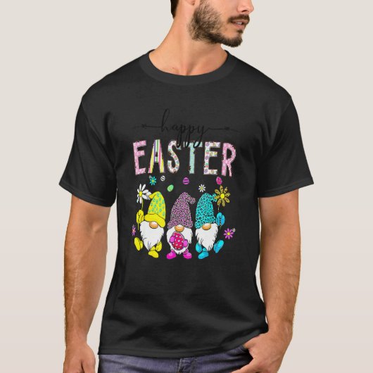 Happy Paaster Day Three Gnome Bunny Egg T-shirt (Voorkant)