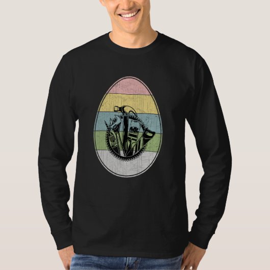 Happy Paaster Egg Handyman Grafische paasdag T-shirt (Voorkant)