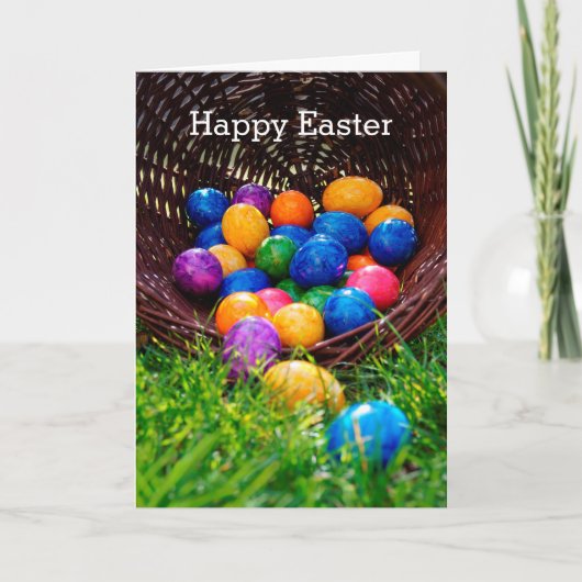 Happy Paaster Egg Hunt Basket - fotokaart Feestdagen Kaart (Voorkant)