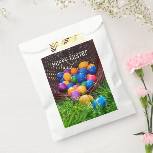 Happy Paaster Egg Hunt Basket Photo Favor Bag Bedankzakje (Gezegeld)