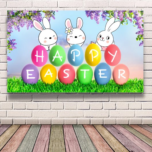Happy Paaster Egg Hunt paashpartij Spandoek