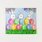 Happy Paaster Egg Hunt paashpartij Wandkleed (Voorkant (horizontaal))