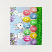 Happy Paaster Egg Hunt paashpartij Wandkleed (Voorkant)