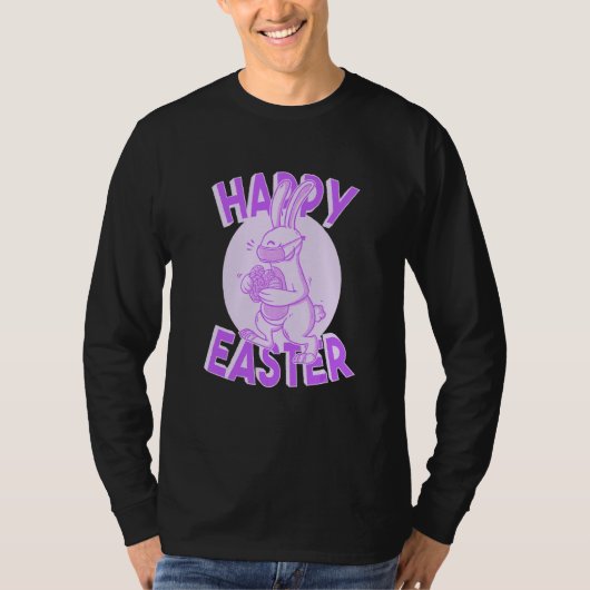 Happy Paaster Face Mask Bunny Pastel Paars T-shirt (Voorkant)
