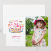 Happy Paaster-fotokaart Feestdagenkaart (Voorkant / Achterkant)