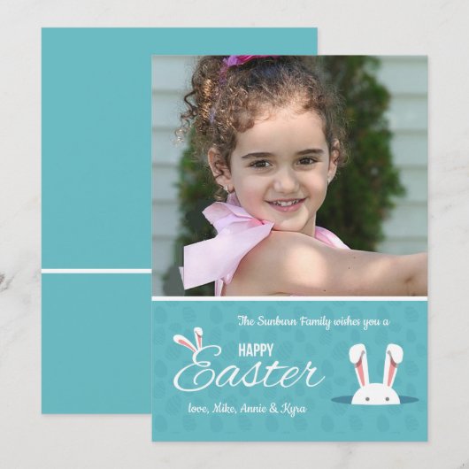 Happy Paaster-fotokaart Kaart (Voorkant / Achterkant)