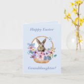 Happy Paaster Granddochter Bunny in Flower Basket Kaart (Gele Bloem)