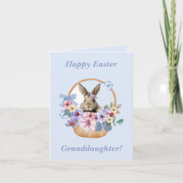 Happy Paaster Granddochter Bunny in Flower Basket Kaart