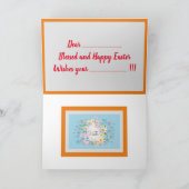 Happy Paaster Holiday Bunny Floral Holiday-kaarten Feestdagen Kaart (Binnen)