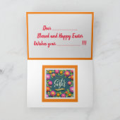 Happy Paaster Holiday Bunny Floral Holiday-kaarten Feestdagen Kaart (Binnen)