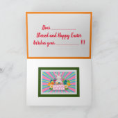 Happy Paaster Holiday Bunny Floral Holiday-kaarten Feestdagen Kaart (Binnen)