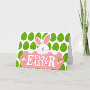 Happy Paaster Holiday Bunny Floral Holiday-kaarten Feestdagen Kaart
