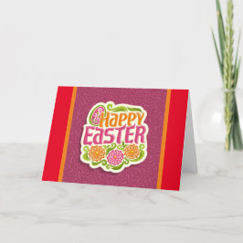 Happy Paaster Holiday Bunny Floral Holiday-kaarten Feestdagen Kaart