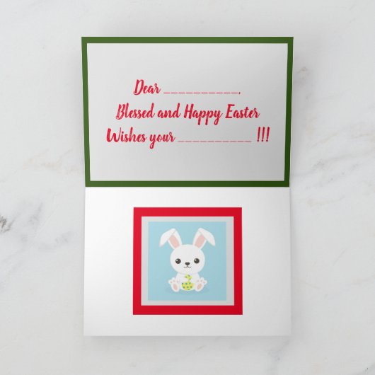 Happy Paaster Holiday Bunny Floral Holiday-kaarten Feestdagen Kaart (Binnen)