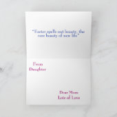 Happy Paaster Mam Paarse Lila Floral Eieren Aangep Feestdagen Kaart (Binnen)