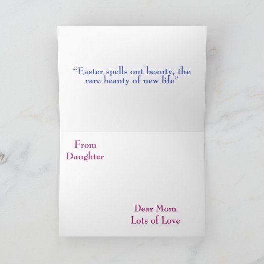 Happy Paaster Mam Paarse Lila Floral Eieren Aangep Feestdagen Kaart (Binnen)