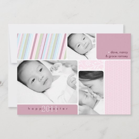 Happy Paaster Photo Collage Card Feestdagenkaart (Voorkant)