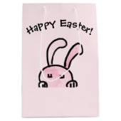 Happy Paaster Pink Gift Bag Medium Cadeauzakje (Voorkant)