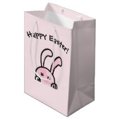 Happy Paaster Pink Gift Bag Medium Cadeauzakje (Voorkant Gekanteld)