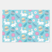 Happy Paaster Rabbit Floral Inpakpapier Vel (Voorkant 2)