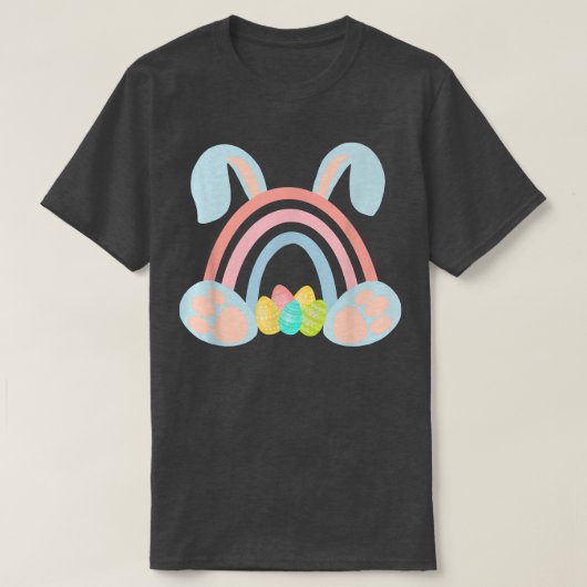 Happy Paaster Rainbow Bunny Easter Day Cute T-shirt (Design voorkant)