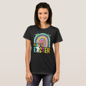Happy Paaster Rainbow Bunny Easter Rabbit Hunti T-shirt (Voorkant volledig)