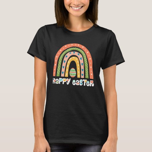 Happy Paaster Rainbow Easter Bunny Easte T-shirt (Voorkant)