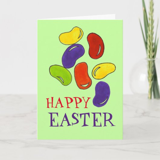 Happy Paaster Rainbow Jelly Bean Snoep Feestdagen Kaart (Voorkant)