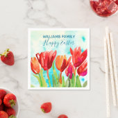 Happy Paaster Red Tulips - aangepast papier Servet (Insitu)
