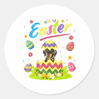 Happy Paaster Rottweiler Dog Eigenaar Pet Lover Ronde Sticker
