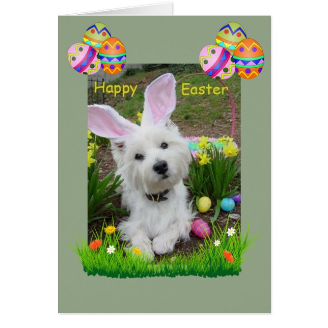 Happy Paaster Westie-kaart (Voorkant)