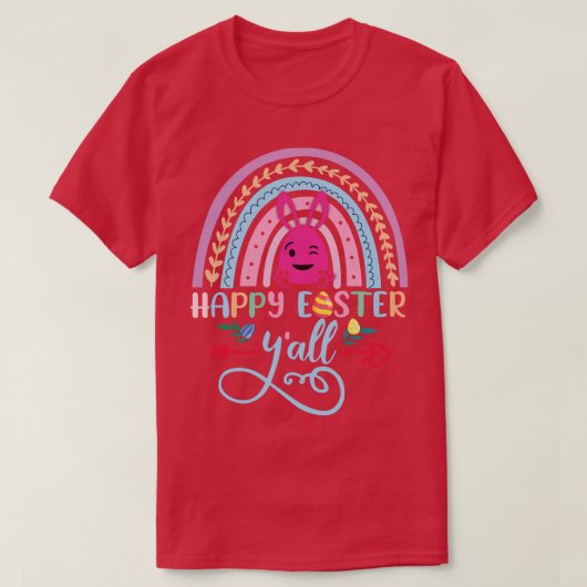 Happy Paaster Yall Cute Happy Paaster Rainbow T-shirt (Design voorkant)