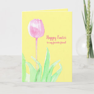 Happy paasvriend roze Tulip-ventilator Kaart