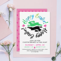 Happy pach Brunch Egg Hunt Bunny Colorful Party