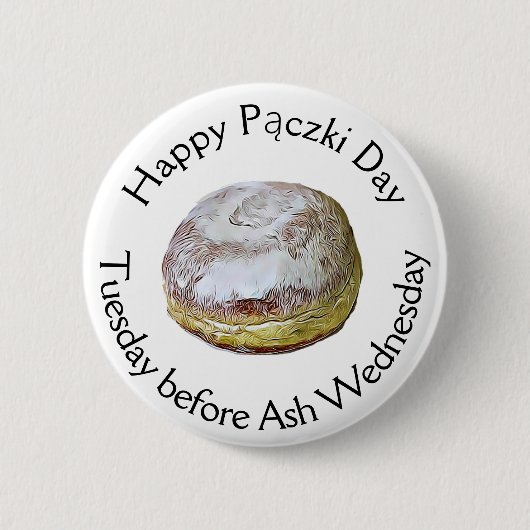 Happy Pączki Day Food Holiday Ronde Button 5,7 Cm (Voorkant)