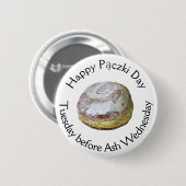 Happy Pączki Day Food Holiday Ronde Button 5,7 Cm (Voorkant /achterkant)