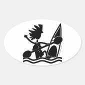 Happy Paddle Kayak Oval Sticker (Voorkant)