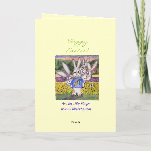 Happy Paes Bunnies Egg Hunt Wenskaart Feestdagen Kaart (Achterkant)