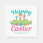Happy Paful Floral Crosses Custom Party Servet (Voorkant)