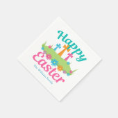 Happy Paful Floral Crosses Custom Party Servet (Hoek)