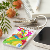 Happy Paint Splatter Sleutelhanger (Voorkant Rechts)